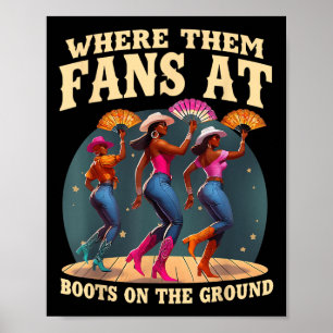 Wo sie bei Booten an einem schwarzen Dancin am Bod Poster