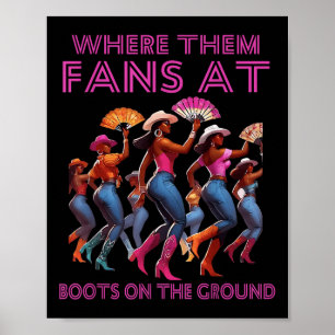 wo sie bei sonnigen Stiefeln auf dem Boden fliegen Poster