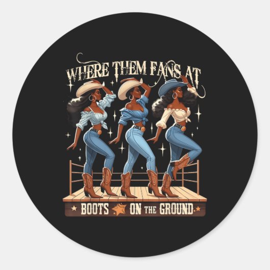 Wo sie bei Stiefeln auf dem Boden Funny Weste flie Runder Aufkleber (Vorderseite)