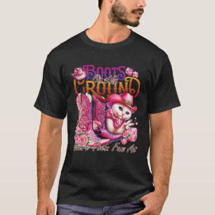 Wo sie bei Stiefeln auf dem Western fächern T-Shirt