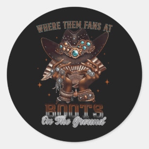 Wo sie bei Stiefeln auf der Kuhhhirte fliegen Runder Aufkleber