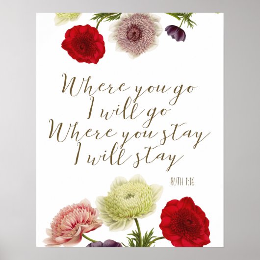 Wo Sie hingehen, geht es zur ruth Bibelkunst Poster (Vorne)