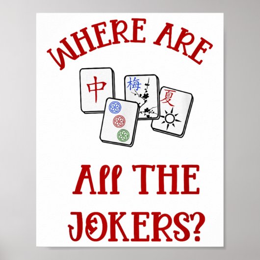 Wo sind alle Joker Funny Mahjong? Poster (Vorne)