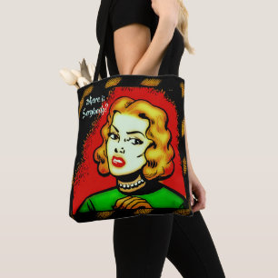 Wo sind alle? Retro Comic Book Style Tasche