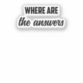Wo sind die Antworten: Der Geheimnislöser Aufkleber (Vorderseite)