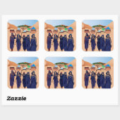 Wo sind die Babys? Quadratischer Aufkleber (Blatt)