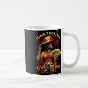 Wo sind diese Fans am Juneteenth-Cowgirl-Stiefel  Kaffeetasse