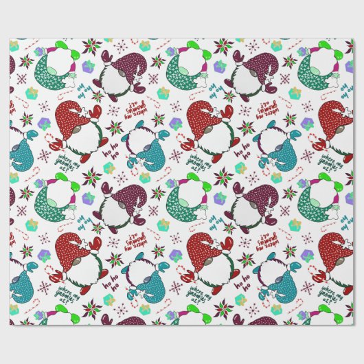 Wo sind meine Gnome? Holiday Gnome Geschenkpapier (Flach)