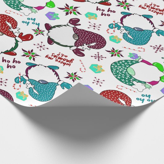 Wo sind meine Gnome? Holiday Gnome Geschenkpapier (Ecke)