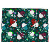 Wo sind meine Gnome? Weihnachtsgrün Große Geschenktüte (Rückseite)