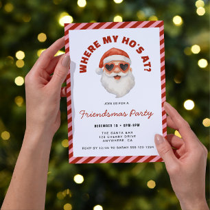 Wo sind meine Hühner auf der Santa-Friendsmas-Part Einladung