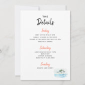 Wo sind meine Strände? Bachelorette Itinerary Einladung (Rückseite)