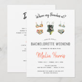 Wo sind meine Strände? Bachelorette Itinerary Einladung (Vorne/Hinten)