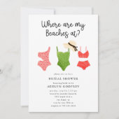 Wo sind meine Strände im Brautparty? Einladung (Vorderseite)