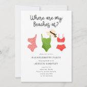 Wo sind meine Strände im Junggeselinnen-Abschied? Einladung (Vorderseite)