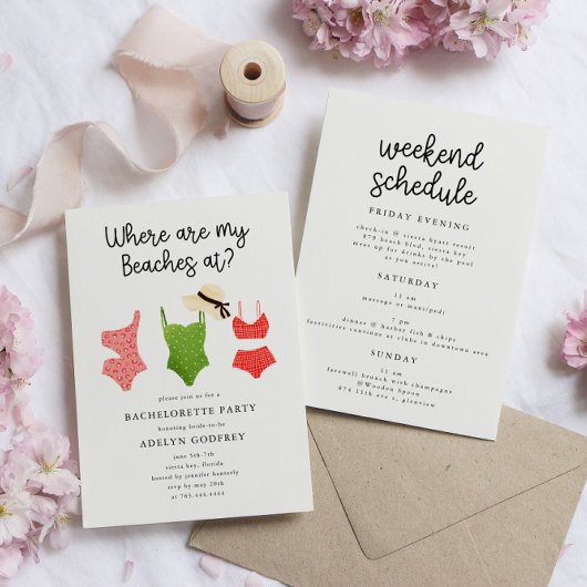 Wo sind meine Strände im Junggeselinnen-Abschied? Einladung