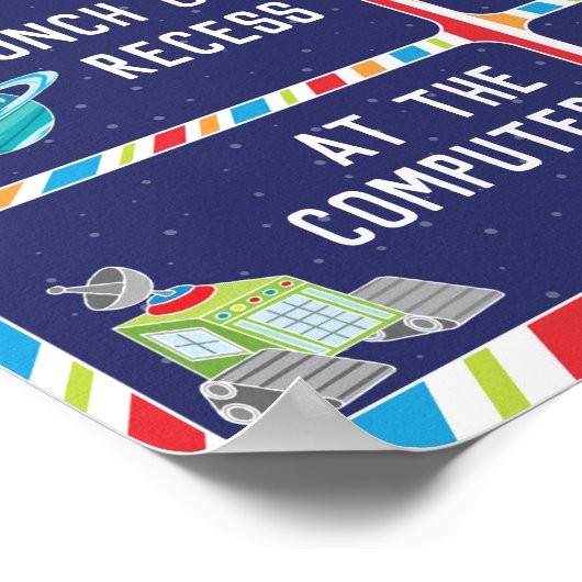 Wo sind wir Klassenzimmer unterschreiben im Weltra Poster (Ecke)