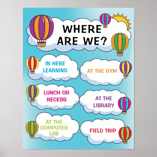 Wo sind wir Klassenzimmer unterschreiben in heißen Poster (Vorne)