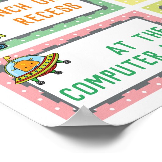 Wo sind wir Klassenzimmer Unterschreiben Robot The Poster (Ecke)