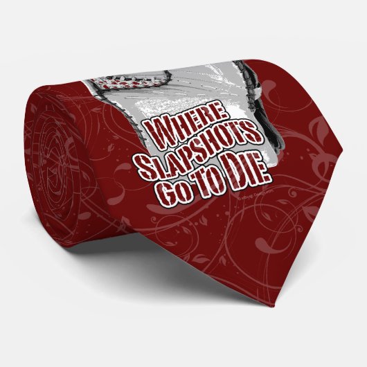 Wo Slapshots zu Die gehen (Hockey) Krawatte (Gerollt)