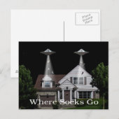 Wo Socken hingehen Postkarte (Vorne/Hinten)