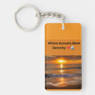 Wo Sonnenuntergänge Treffen Ruhe ❤️🌊 Schlüsselanhänger