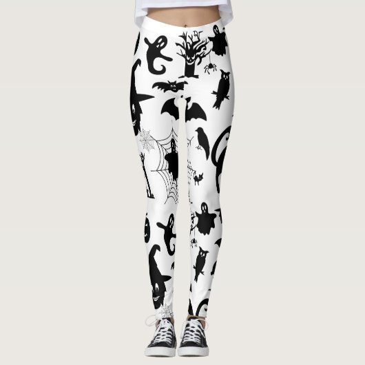 Wo Spooky auf Raffinesse trifft, Halloween-Thema Leggings (Vorderseite)