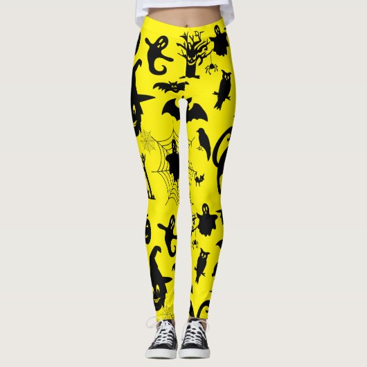 Wo Spooky auf Raffinesse trifft, Halloween-Thema Leggings (Vorderseite)