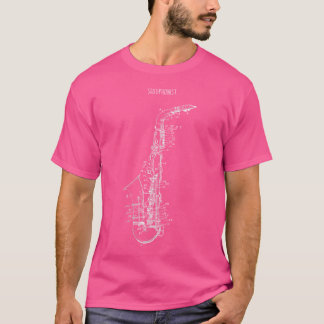 Wo Technisches Zeichnen Saxophon Musiker Orchester T-Shirt