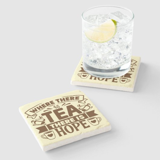 Wo Tee ist Hoffnung - Teefreunde Steinuntersetzer (Seitenansicht)