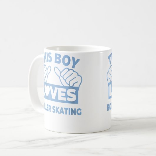 Wo This Boy Loves Roller Skating Roller Skating Ro Kaffeetasse (Vorderseite Links)