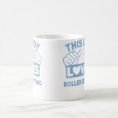 Wo This Boy Loves Roller Skating Roller Skating Ro Kaffeetasse (Mittel)