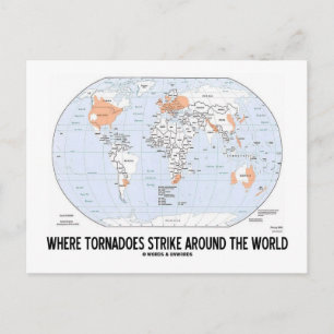 Wo Tornados um die Welt streiten (Karte) Postkarte