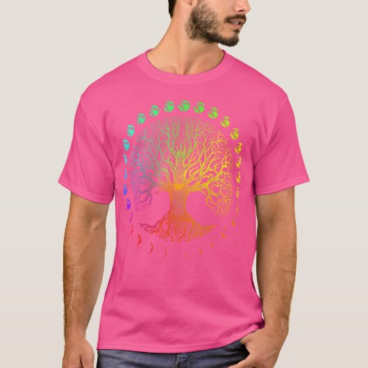 Wo Tree Of Life Mondphasen T-Shirt (Vorderseite)