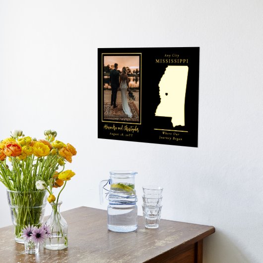 Wo unsere Reise beginnt Mississippi Hochzeitsfeier Foliendrucke (Ablage(Küche))