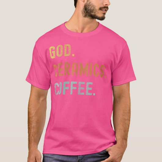 Wo Vintages Ceramics And Coffee Distressed T-Shirt (Vorderseite)