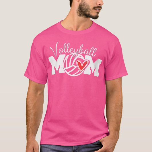 Wo Volleyball Mama Heartbeat T-Shirt (Vorderseite)
