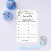 Wo war die Bride Greenery Gold Shower Game Card? Flyer (Einzeln)