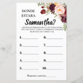 Wo war ihr Brautparty Englisch Spanisch? (Rückseite)