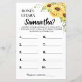 Wo war ihr Brautparty Englisch Spanisch? (Rückseite)