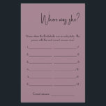 Wo war sie? Showgame Card Flyer<br><div class="desc">Machen Sie es sich selbst,  indem Sie Ihren Text hinzufügen. Um auf erweiterte Editierwerkzeuge zuzugreifen,  gehen Sie bitte zu "Personalisieren",  scrollen Sie nach unten und drücken Sie den Link "Weitere Anpassungen vornehmen". Klicken Sie für weitere passende Designs auf den Link "Andere Produkte aus dieser Sammlung".</div>