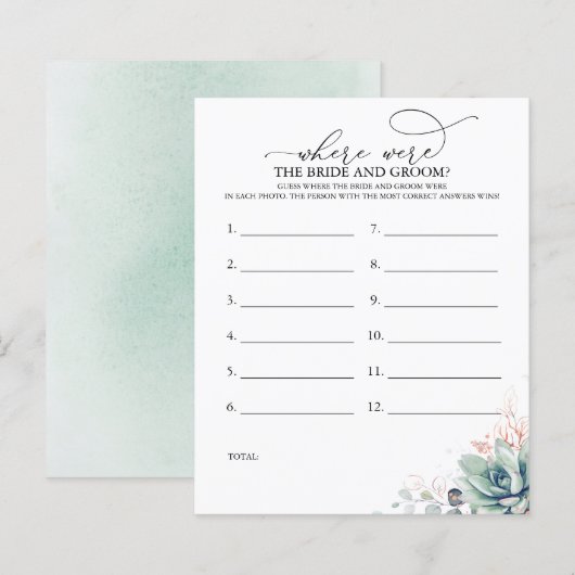 Wo waren die BRIDE und GROOM Foto Game (Vorne/Hinten)
