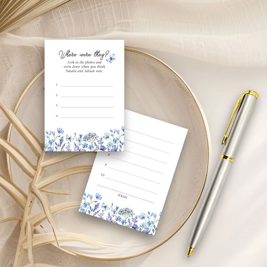 Wo waren sie blauer Wildblume florale Antwortkarte Begleitkarte