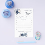 Wo waren sie? Blue Flowers Shower Game Card Flyer (Einzeln)