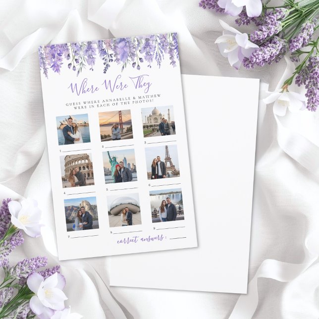 Wo waren sie Blumiges Brautdusche-Spiel (Where Were They Floral Bridal Shower Game)