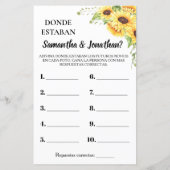 Wo waren sie Brautparty Englisch Spanisch Spiel (Rückseite)