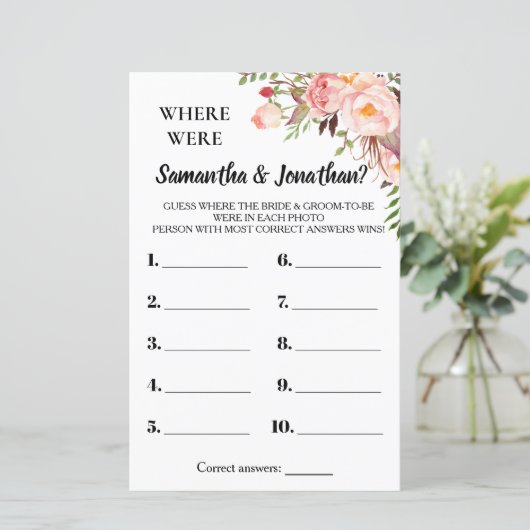 Wo waren sie Brautparty Englisch Spanisch Spiel (Stehend Vorderseite)