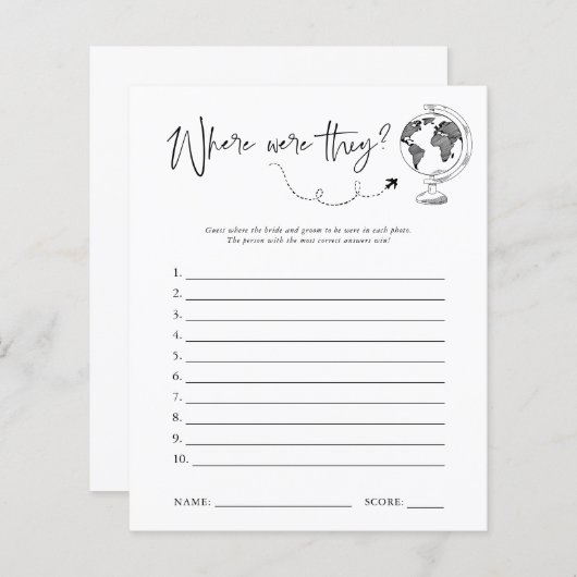 Wo waren sie? | Brautparty Game (Vorne/Hinten)