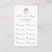 Wo waren sie? Brautparty Game Card Begleitkarte (Vorderseite)