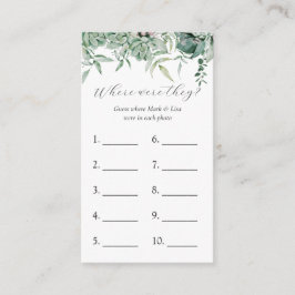 Wo waren sie? Brautparty Game Card Begleitkarte